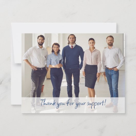 Custom Business Thank you Company Logo Name Photo  Notitiekaartje (Achterkant)