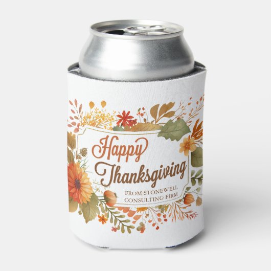 Custom Business Thanksgiving Party Herfst Flowers Blikjeskoeler (Blikje Voorkant)