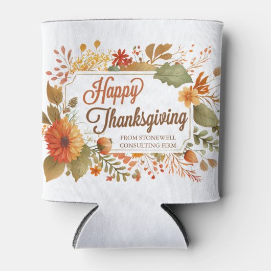 Custom Business Thanksgiving Party Herfst Flowers Blikjeskoeler (Voorkant)