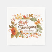 Custom Business Thanksgiving Party Herfst Flowers Servet (Voorkant)