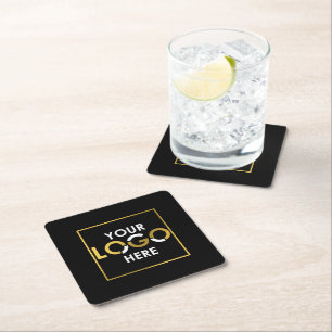 Custom Business Uw Logo Hier Promotionele Zwart Kartonnen Onderzetters
