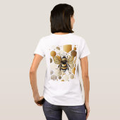 Custom Busy Bee op Honingraat: Zeshoeken en Cirkel T-shirt (Achterkant volledig)