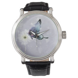 Custom butterfly blue horloge