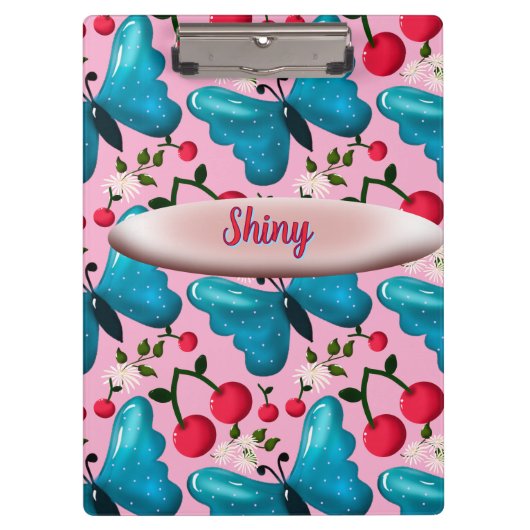 Custom butterfly floral pattern gift  klembord (Voorkant)