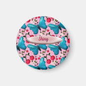 Custom butterfly floral pattern gift  magneet (Voorkant)