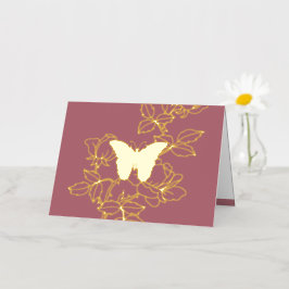 Custom Butterfly Gold Foil Kaart