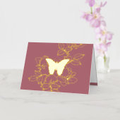 Custom Butterfly Gold Foil Kaart (Orchidee)