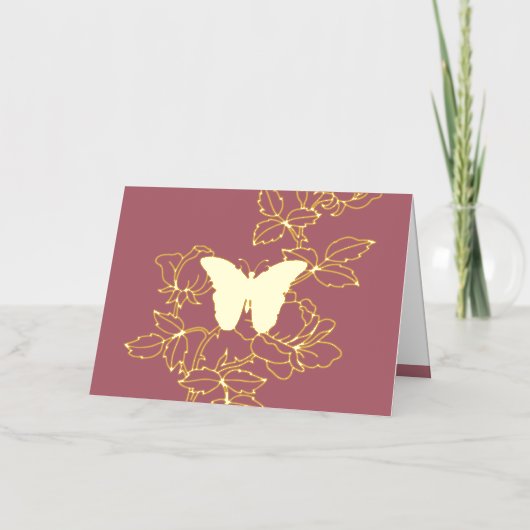 Custom Butterfly Gold Foil Kaart (Voorkant)
