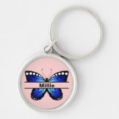 Custom Butterfly Name Keychain Gift for Her (Voorkant)