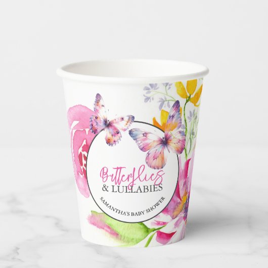 Custom Butterfly Paper Cups voor Baby shower Papieren Bekers (Voorkant)