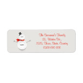 Custom Button Snowman Return Address Label (Voorkant)