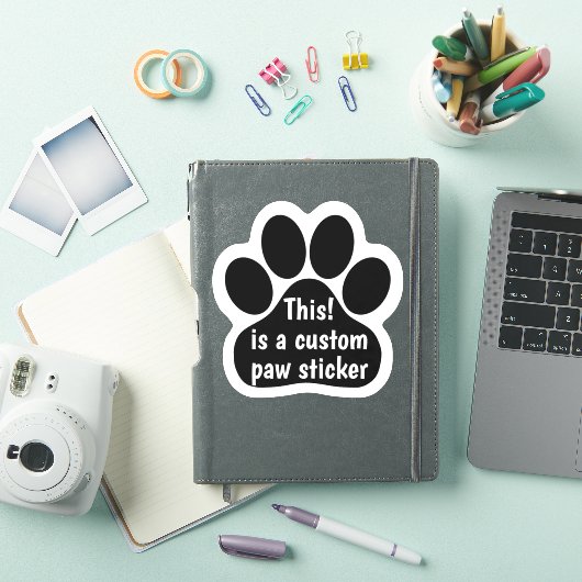 Custom by You Paw Print - Zwart Auto Venster Decal Sticker (iPad Cover)