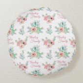 Custom Cacti Floral Round Pillow Rond Kussen (Achterkant)