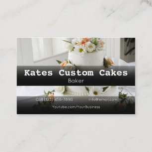 Custom Cake Baker Birthday Business Company Busine Visitekaartje