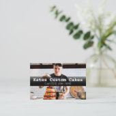 Custom Cake Baker Birthday Business Company Busine Visitekaartje (Staand voorkant)