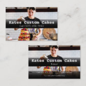 Custom Cake Baker Birthday Business Company Busine Visitekaartje (Voorkant / Achterkant)