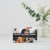 Custom Cake Baker Birthday Business Company Visitekaartje (Staand voorkant)
