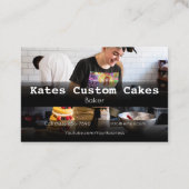 Custom Cake Baker Birthday Business Company Visitekaartje (Achterkant)