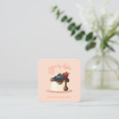 Custom Cake Bakery Business Card with QR Code Vierkante Visitekaartje (Staand voorkant)