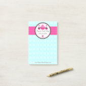 Custom Cake Poppen en Cupcake Aqua Pink V1 Post-it® Notes (Op bureau)