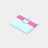 Custom Cake Poppen en Cupcake Aqua Pink V2 Post-it® Notes (Schuin)