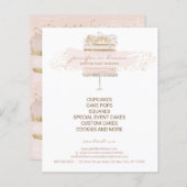 Custom Cakes Baker Event Patisserie Flyer Girly (Voorkant / Achterkant)