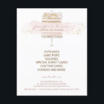 Custom Cakes Baker Event Patisserie Flyer Girly<br><div class="desc">Custom Cakes Baker Event Patisserie Flyer Girly</div>