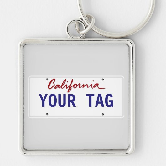 Custom California License Bord Sleutelhanger (Voorkant)