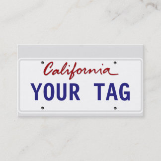 Custom California License Bord Visitekaartje