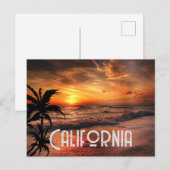 CUSTOM CALIFORNIA SUNSET BEACH NATUUR BEAUTY BRIEFKAART (Voorkant / Achterkant)