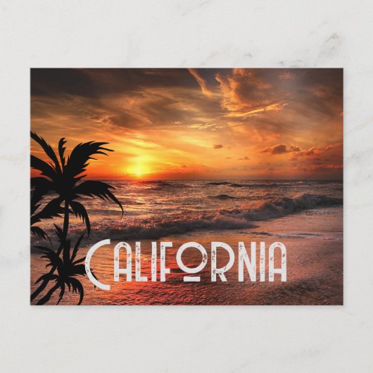 CUSTOM CALIFORNIA SUNSET BEACH NATUUR BEAUTY BRIEFKAART (Voorkant)