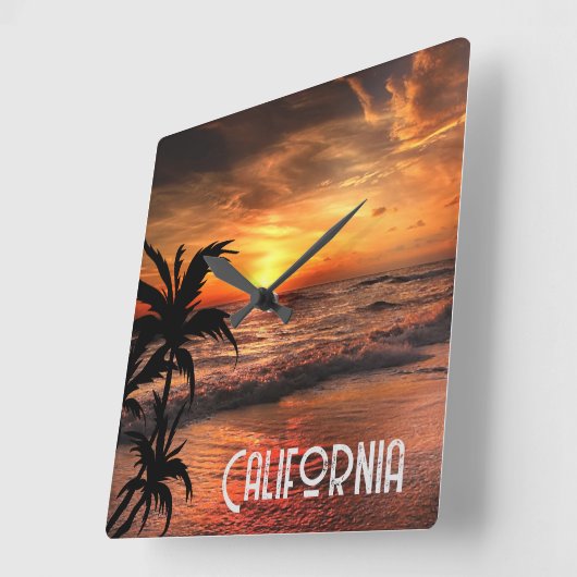 CUSTOM CALIFORNIA SUNSET BEACH NATUUR BEAUTY VIERKANTE KLOK (Hoek)