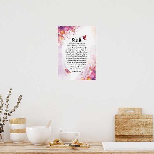Custom Calligraphy Prayer Poster, Eph. 1:18-21 Poster (Keuken)