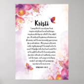 Custom Calligraphy Prayer Poster, Eph. 1:18-21 Poster (Voorkant)