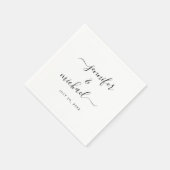 Custom Calligraphy Script Black and White Wedding Servet (Hoek)