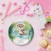 Custom Calm Otter Verjaardag Papieren Bordje (Feest)