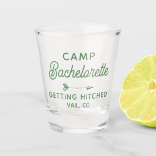Custom Camp Bachelorette Getting Hitched Shot Glas