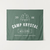 Custom Camp Bachelorette Party Achtergrond Tapestr Wandkleed (Voorkant (horizontaal))