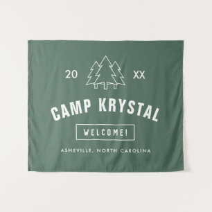 Custom Camp Bachelorette Party Achtergrond Tapestr Wandkleed