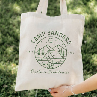 Custom Camp Bachelorette Trucker Hoed Tote Bag