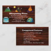 Custom Camp Contact Kaart voor Outdoor Retreats Visitekaartje (Voorkant / Achterkant)