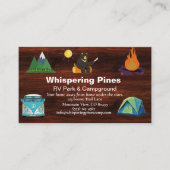 Custom Camp Contact Kaart voor Outdoor Retreats Visitekaartje (Voorkant)