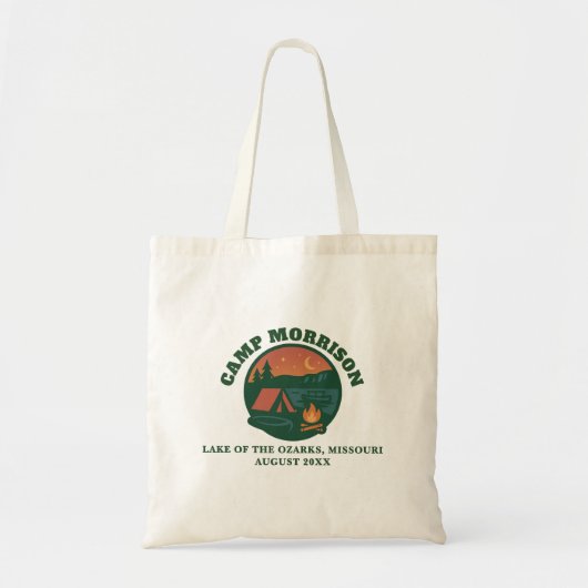 Custom Camp Lake Bachelorette Trip Groen Tote Bag (Voorkant)