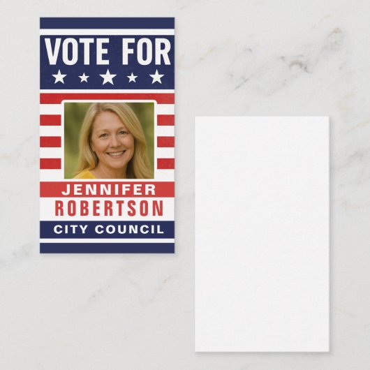 Custom Campaign Election Visitekaartje (Voorkant / Achterkant)