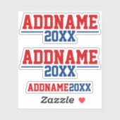 Custom Campaign - Klassiek rood blauw met jaar Sticker (Vel)