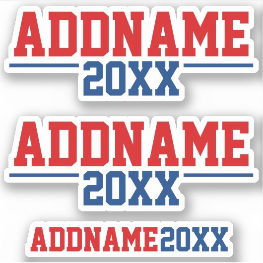 Custom Campaign - Klassiek rood blauw met jaar Sticker (Voorkant)