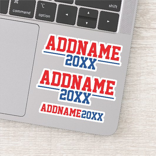 Custom Campaign - Klassiek rood blauw met jaar Sticker (Detail)