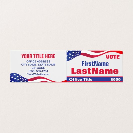 Custom Campaign Template Business Card Visitekaartje (Buitenkant ongevouwen)