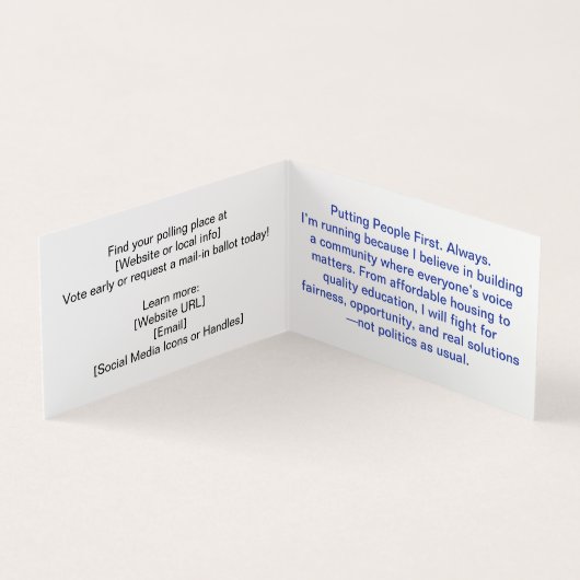 Custom Campaign Template Business Card Visitekaartje (Binnen)