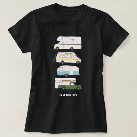 CUSTOM Campervan vanlife RV Trailer T-shirt (Design voorkant)